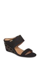 Women's Calvin Klein Phyllis Studded Wedge Sandal .5 M - Black