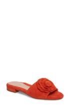 Women's Taryn Rose Violet Flower Slide Sandal .5 M - Red