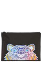 Men's Kenzo Rainbow Tiger Embroidered A4 Pouch - Black