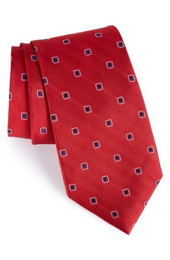 Men's Nordstrom Men's Shop Open Ground Silk Tie, Size - Red