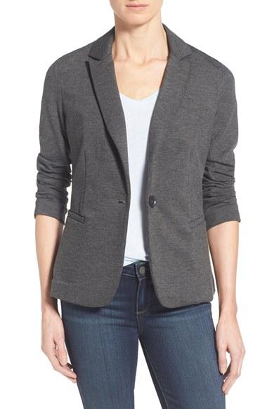 Petite Women's Olivia Moon Knit Blazer, Size P - Grey