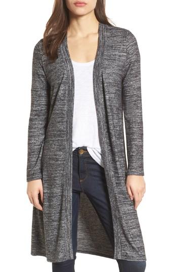 Women's Velvet By Graham & Spencer Long Jersey Cardigan - Grey