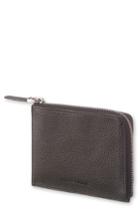 Men's Moleskine Lineage Leather Zip Wallet - Black