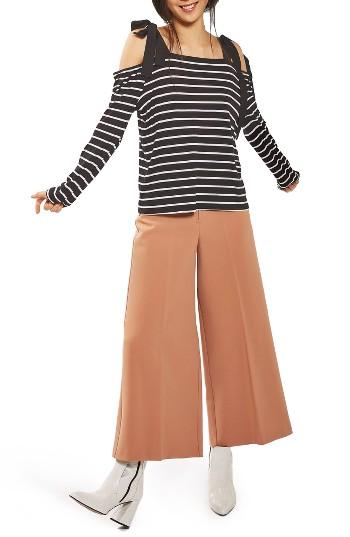 Women's Topshop Ribbon Stripe Bardot Top