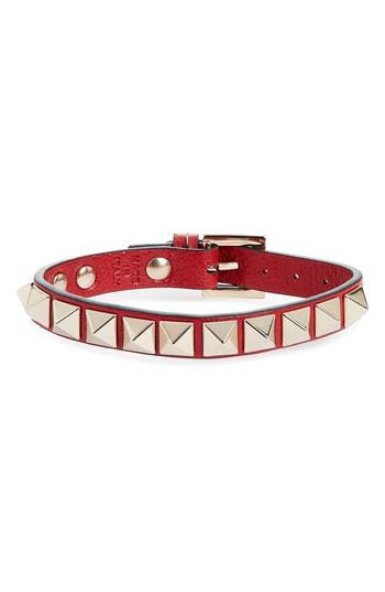 Women's Valentino No Limit Rockstud Leather Bracelet