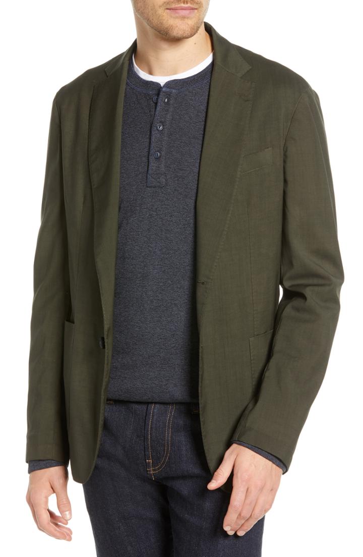 Men's 1901 Extra Trim Fit Garment Dyed Wool Sport Coat S - Green