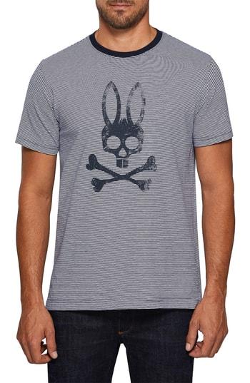 Men's Psycho Bunny Stripe Logo Graphic T-shirt (xs) - Blue