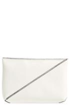 Proenza Schouler Diagonal Zip Leather Pouch - White