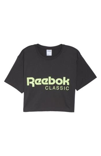 Women's Reebok Logo Crop Tee - Black