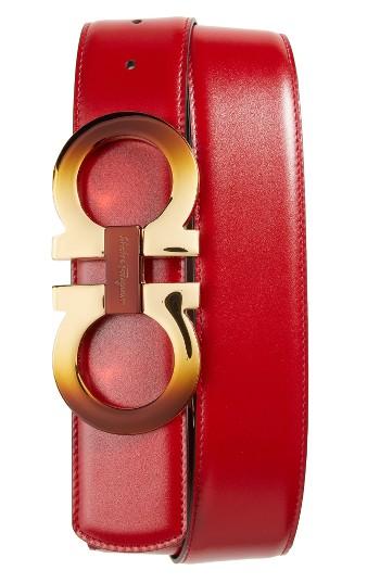 Men's Salvatore Ferragamo Handcuff Reversible Calfskin Belt