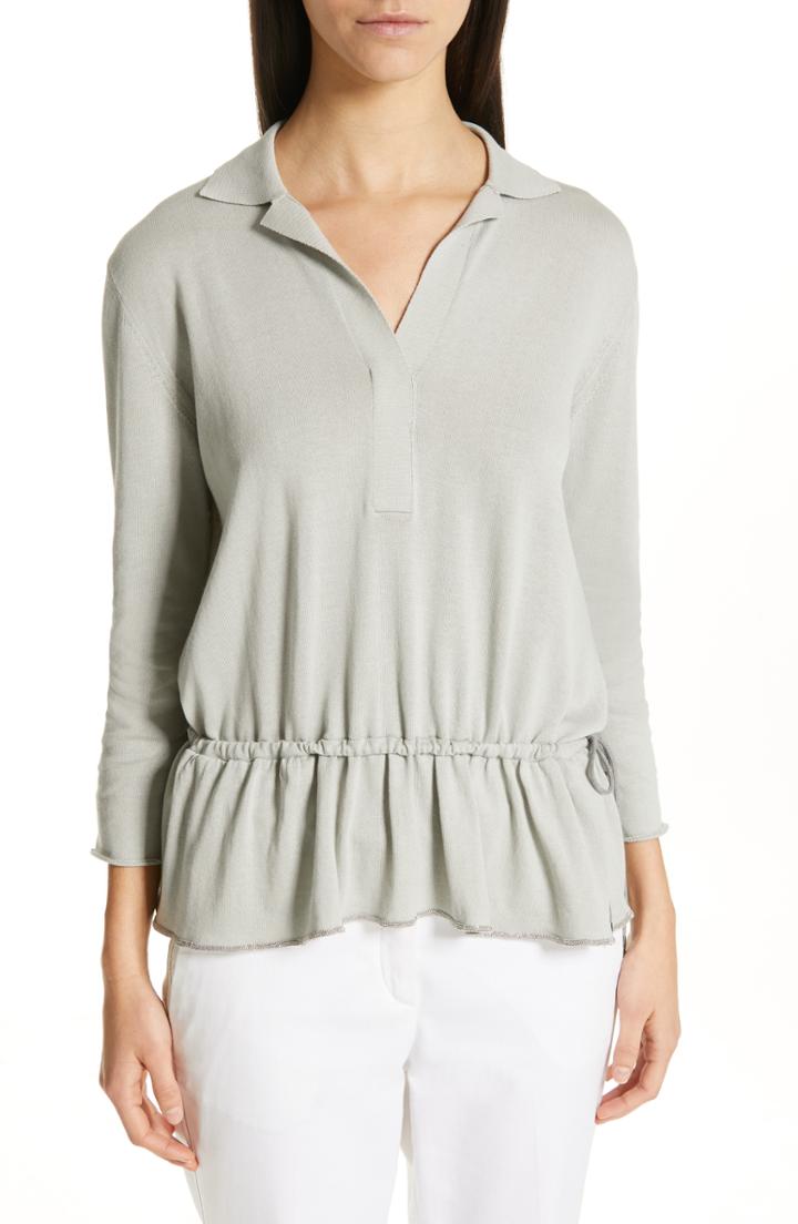 Women's Fabiana Filippi Peplum Polo Us / 38 It - Green