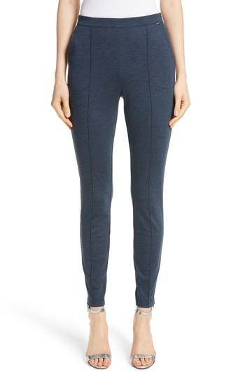 Women's St. John Collection Melange Stretch Ponte Crop Pants - Blue