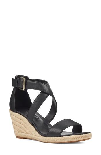 Women's Nine West Jorjapeach Espadrille Wedge Sandal .5 M - Black