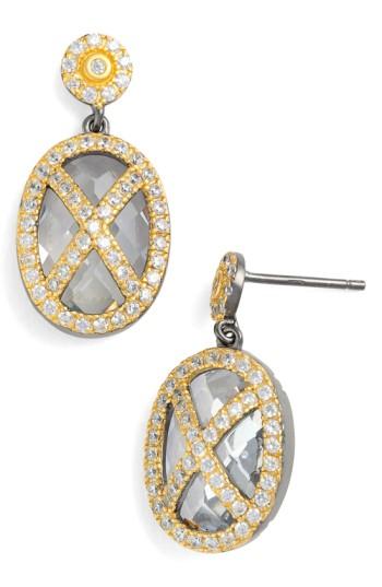Women's Freida Rothman 'harlequin Edge' Cubic Zirconia Drop Earrings (special Purchase)