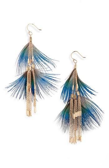 Women's Serefina Feather Double Drop Earrings
