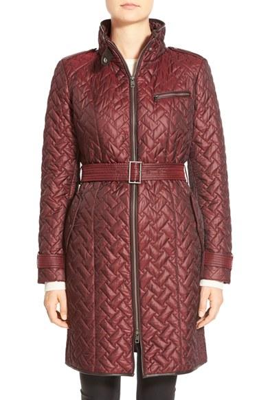 Women's Cole Haan Belted Quilted Coat