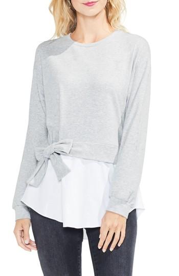 Women's Two By Vince Camuto Tie-waist Sweatshirt - Grey