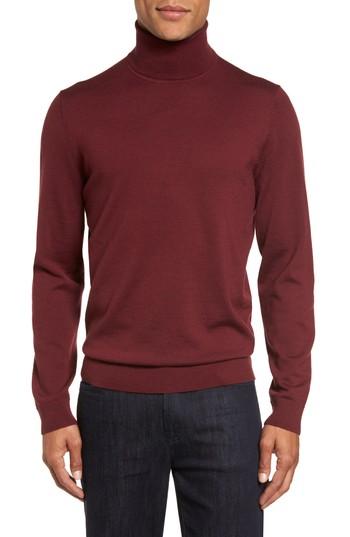 Men's Nordstrom Men's Shop Merino Wool Turtleneck Sweater - Burgundy