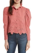 Women's La Vie Rebecca Taylor Eyelet Poplin Blouse - Pink