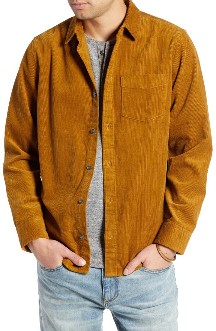 Men's Treasure & Bond Regular Fit Corduroy Shirt Jacket - Brown