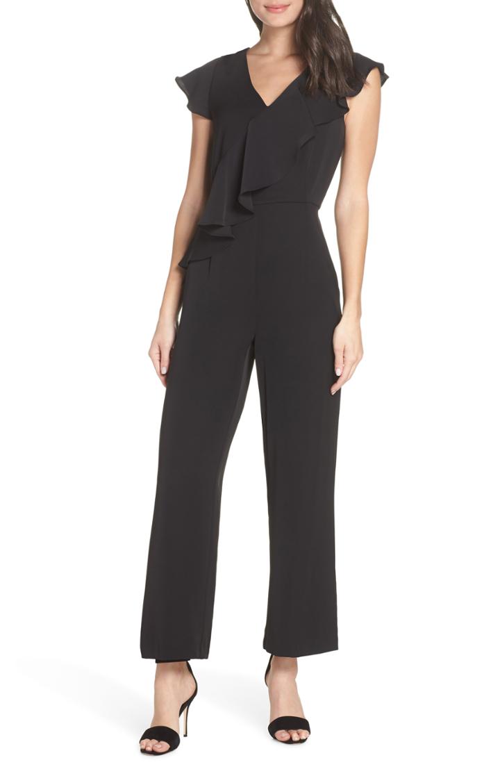 Women's Sam Edelman Ruffle Detail Jumpsuit - Black