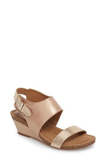 Women's Sofft 'vanita' Leather Sandal M - Metallic