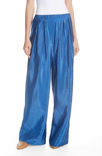 Women's Christian Wijnants Papak Satin Wide Leg Pants Us / 36 Fr - Blue