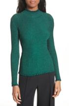 Women's Milly Italian Stardust Ribbed Turtleneck