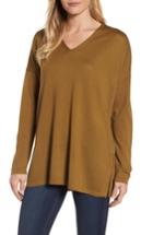 Women's Eileen Fisher Merino Wool Tunic Sweater - Metallic