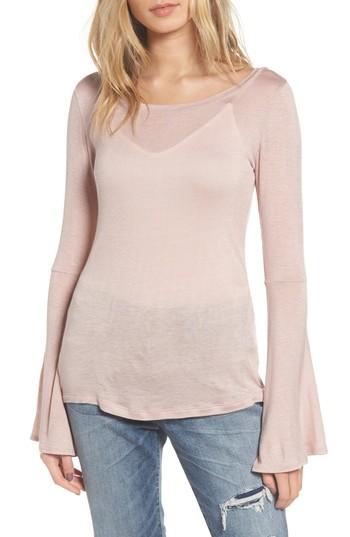 Women's Hinge Bell Sleeve Tee - Pink
