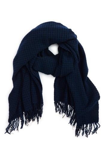 Women's Rag & Bone Herringbone Wool Scarf, Size - Blue