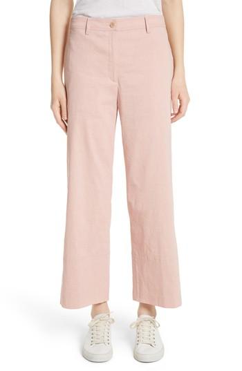 Women's Theory Fluid Wide Leg Crop Pants - Pink