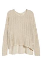 Women's Eileen Fisher Open Knit Organic Linen Blend Sweater, Size - Beige