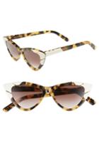 Women's Pared Picollo & Grande 50mm Cat Eye Sunglasses - Dk Tort/ Ivory Brn Grad Lens