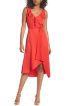 Women's French Connection Maudie Ruffle Midi Dress - Red