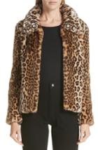 Women's Shrimps Leopard Print Short Faux Fur Jacket Us / 6 Uk - Brown