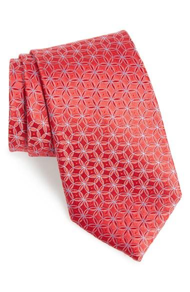 Men's Nordstrom Men's Shop Abstract Medallion Silk Tie, Size - Red
