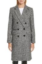 Women's The Kooples Double-breasted Wool Blend Coat Us / 36 Fr - Black
