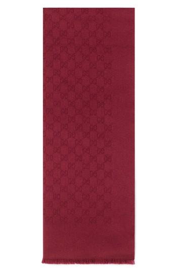 Men's Gucci Gg Gem Lux Jacquard Cashmere Scarf, Size - Red