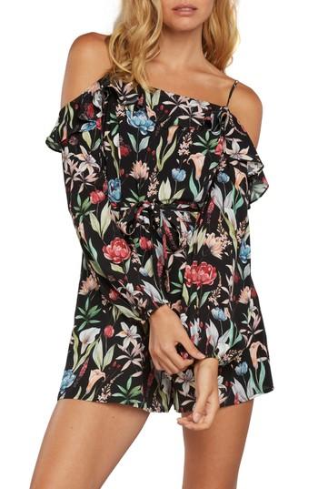 Women's Willow & Clay Cold Shoulder Romper - Black