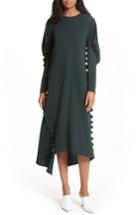 Women's Tibi Ruffled Crepe Knit Midi Dress