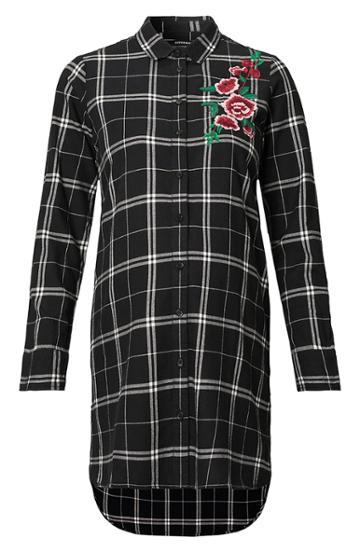 Women's Supermom Applique Longline Blouse - Black