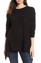 Women's Gibson Ribbed Cozy Fleece Twist Back Top - Black