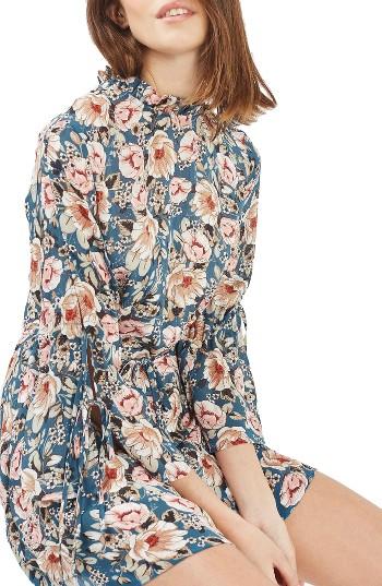 Women's Topshop Peony Print Tea Dress