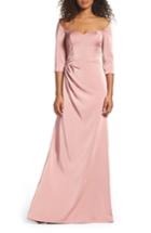 Women's La Femme Sweetheart Satin Gown - Pink