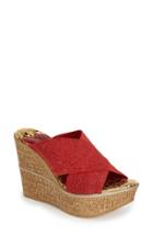 Women's Love And Liberty 'ruth' Wedge Slide Sandal M - Red