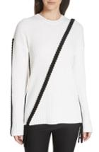 Women's Derek Lam 10 Crosby Assymetrical Braid Trim Sweater - White