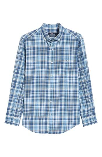Men's Vineyard Vines Mill Hill Regular Fit Plaid Flannel Shirt - Blue