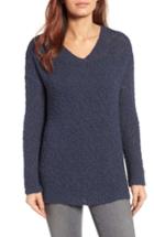 Women's Caslon Open Stitch V-neck Sweater - Blue
