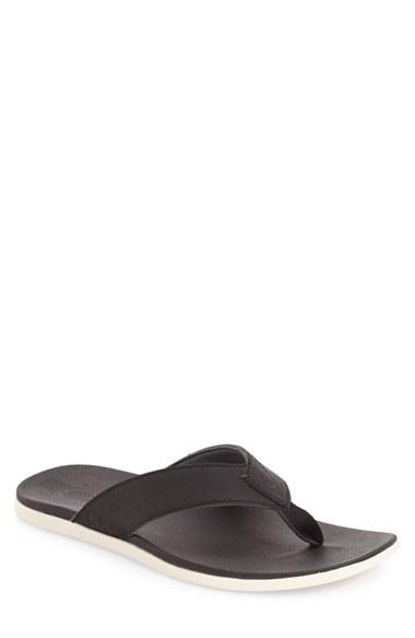 Men's Olukai 'holona' Flip Flop M - Black